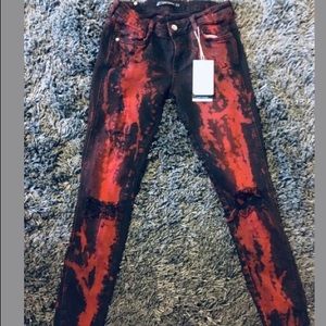 Zara Women’s Skinny jeans Red/Black size 6